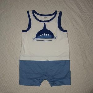 Gymboree shark sleeveless one piece.