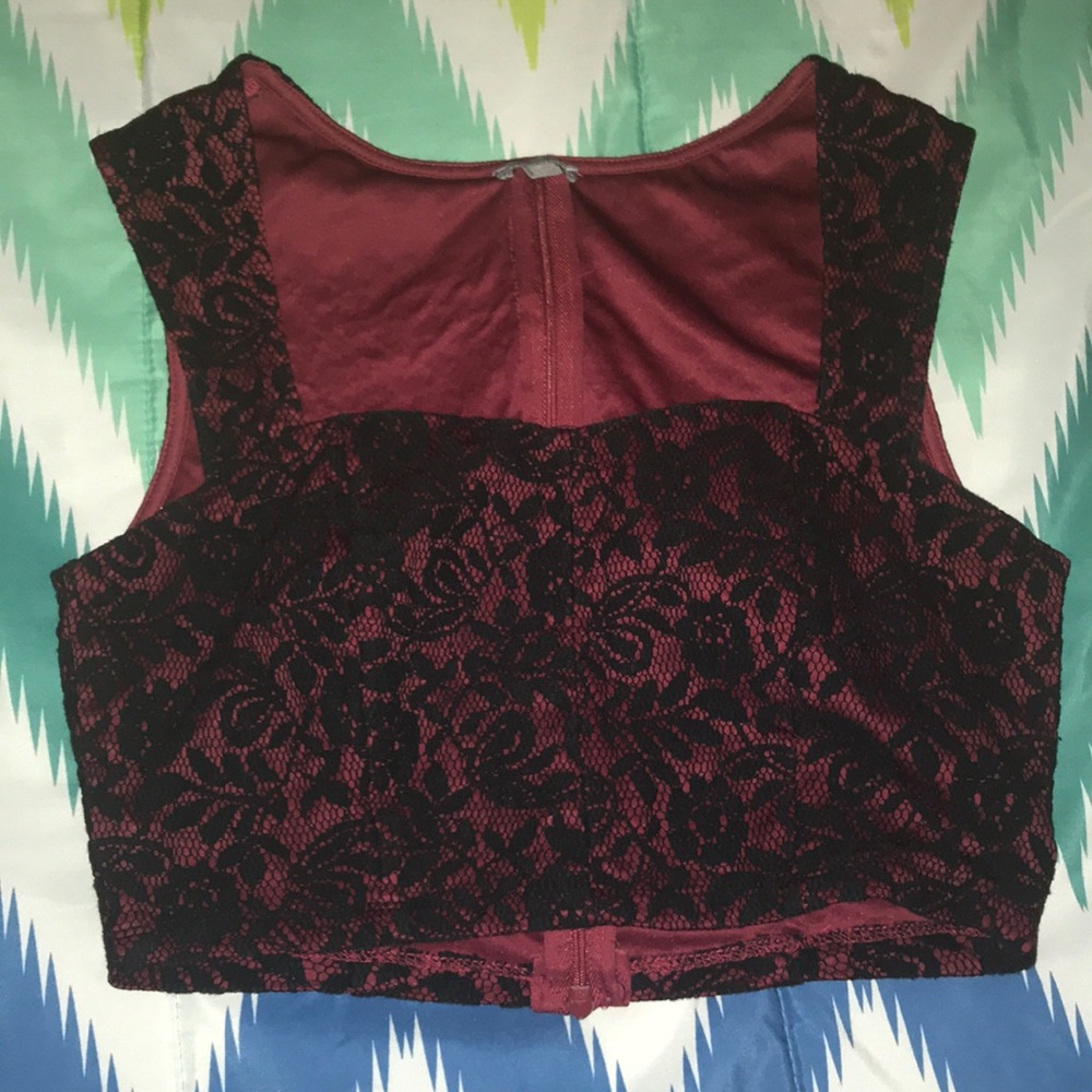 Pink Lace Crop Top