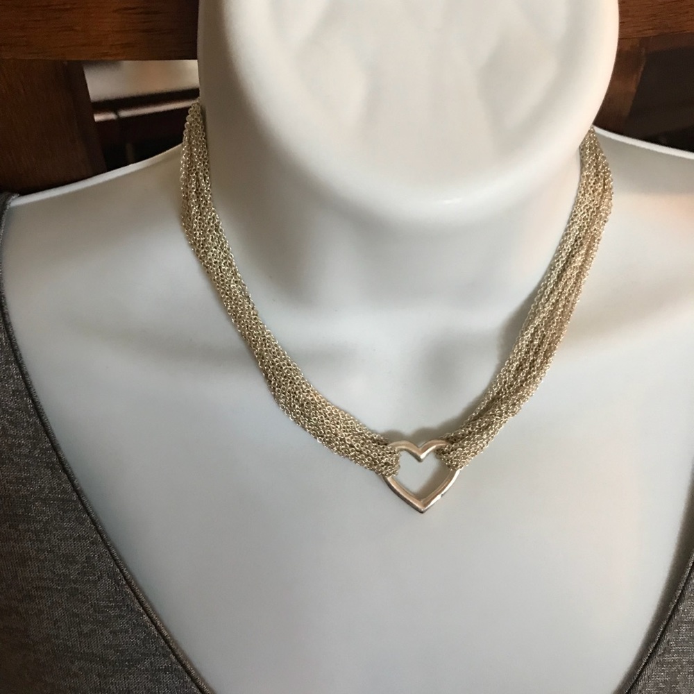 Authentic Tiffany & Co Mesh Heart Necklace