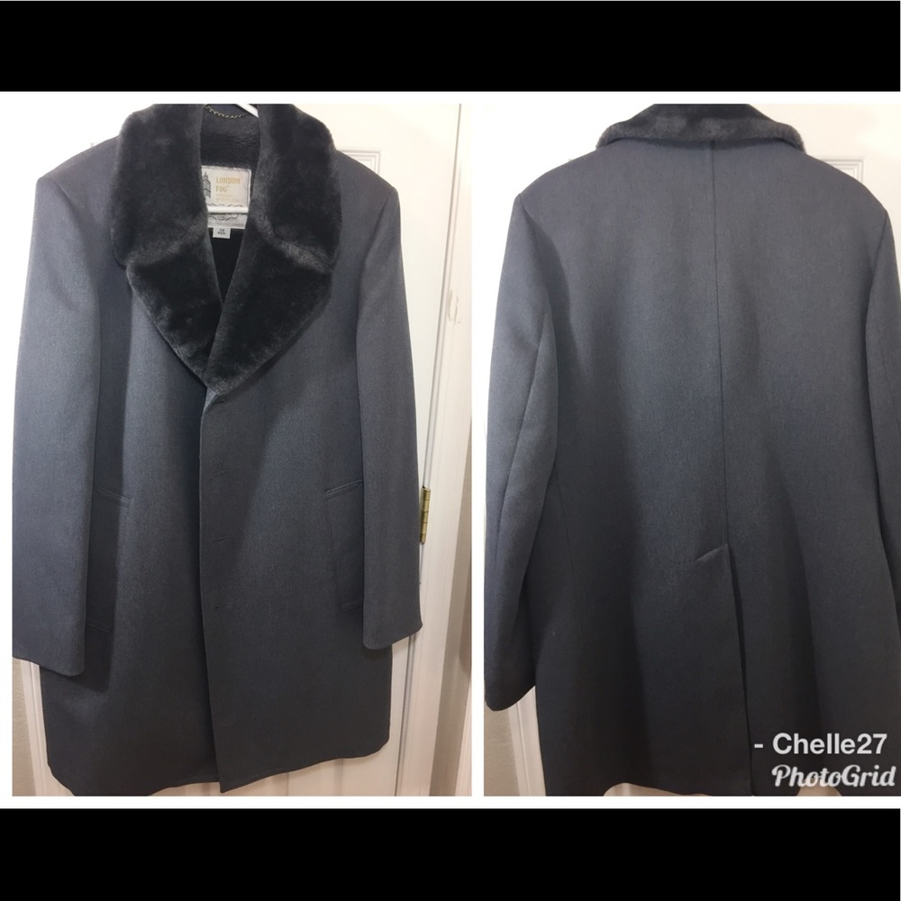 London fog gray dress coat