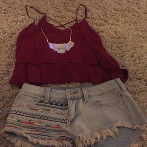 Crossed Back Crop Top