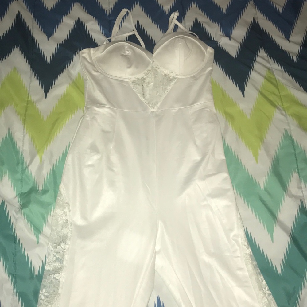 Fashion Nova White Lace Jumpsuit