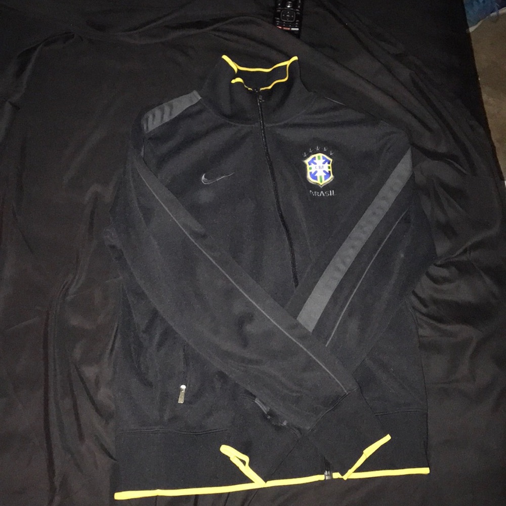 Black Nike Brasil soccer team zip up jacket