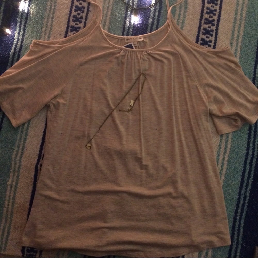 cream off the shoulder shirt