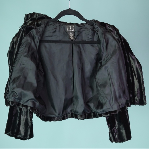 *SOLD*INC Medium Faux Fur Dress Jacket Rhinestones - Picture 4 of 5