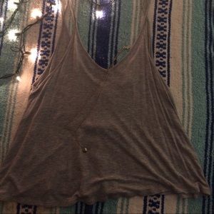 grey flowy tank top
