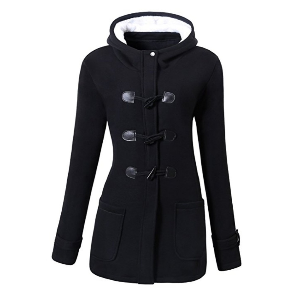 Womens Outdoor Wool Blended Pea Coat Jacket