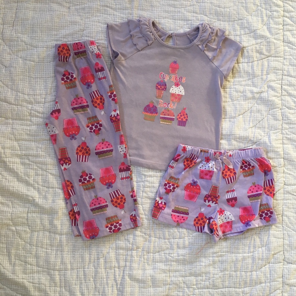 Joe Boxer cupcake pajama 3 piece set 4T