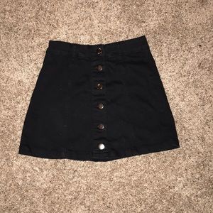 black button up jean skirt