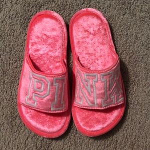 PINK velvet slippers