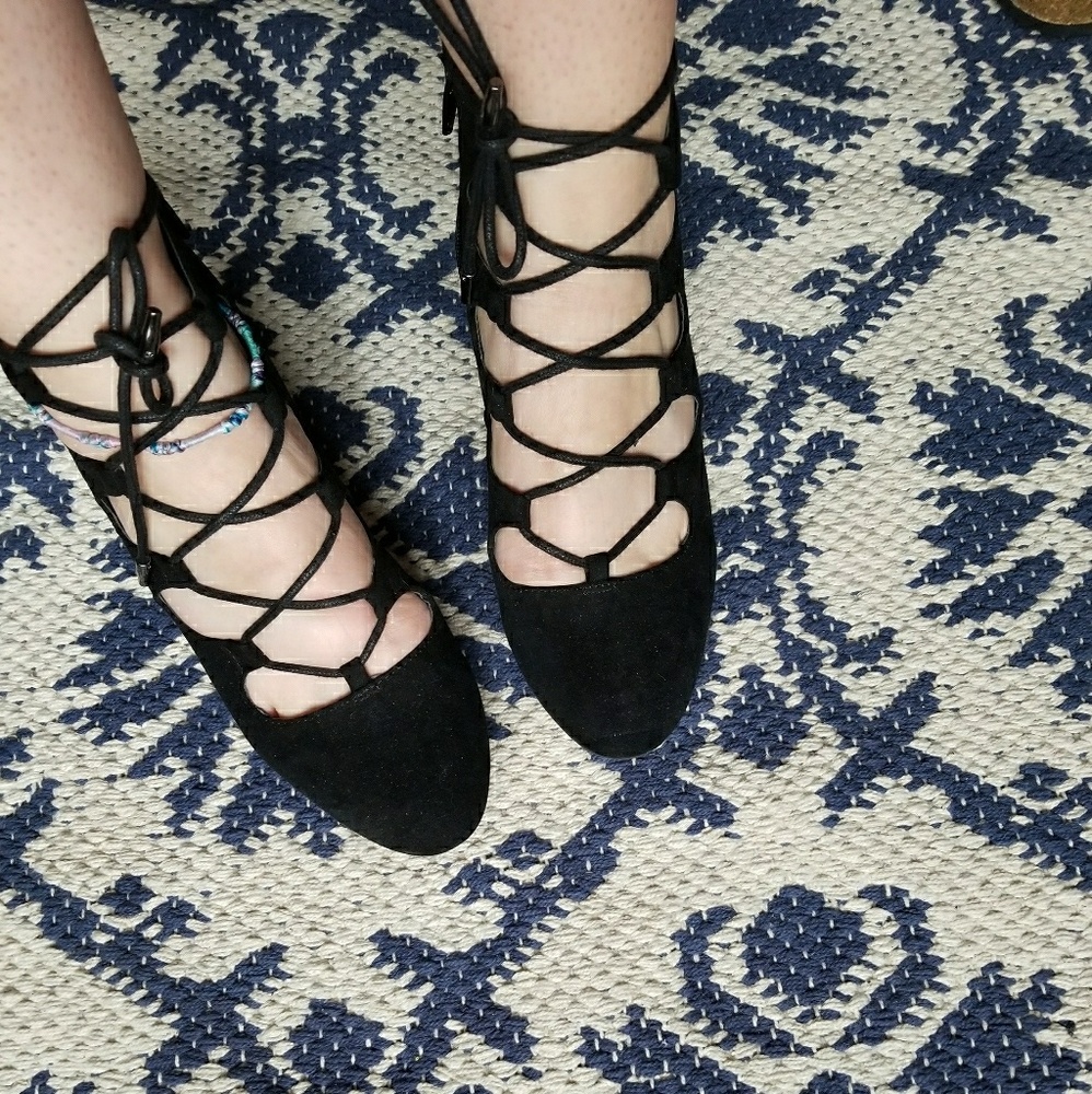 Strappy Black Short Heels from Target ❤