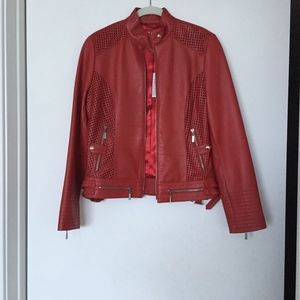 Red leather jacket