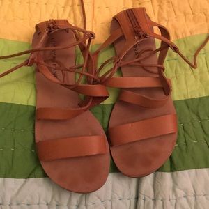 Brown Tie Up Sandals