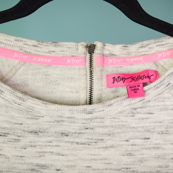 *SOLD*Betsey Johnson M Gray Sweatshirt Dress - Picture 3 of 5