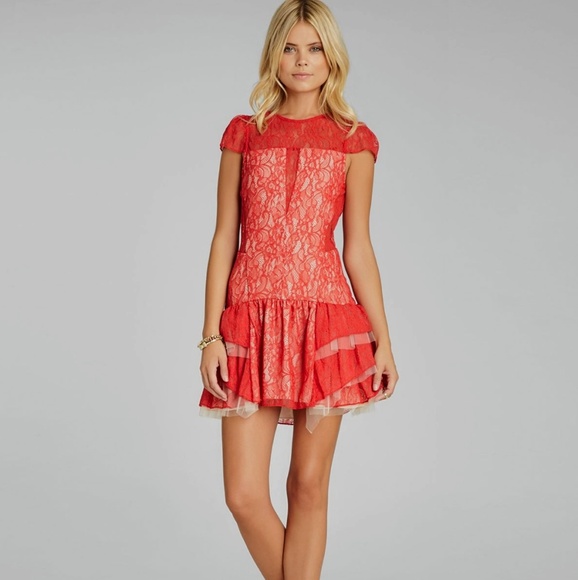 BCBG generation red lace dress - Picture 1 of 4