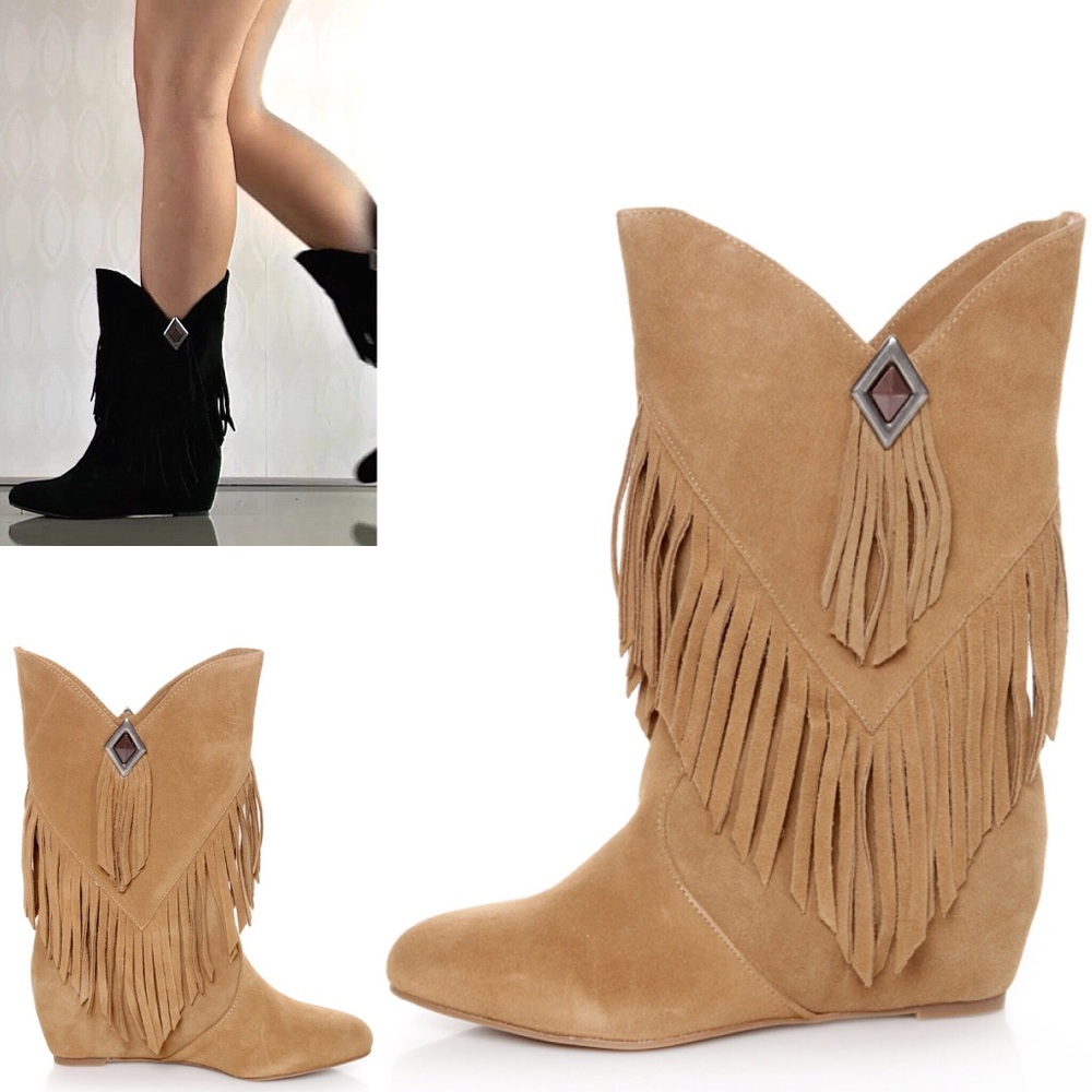 Moccasin Hidden Wedge Powwow Fringe HOPEY BOOTS