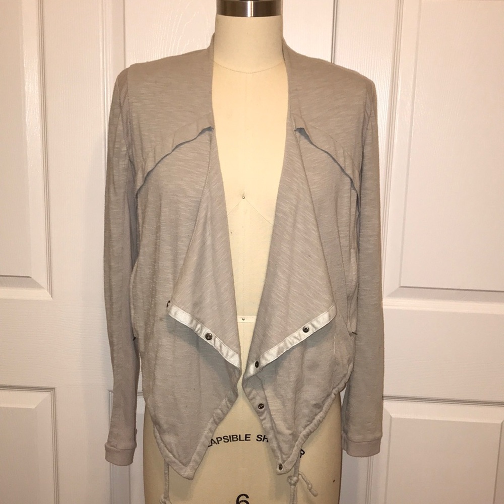 Greylin Grey Knit Cascade Cardigan