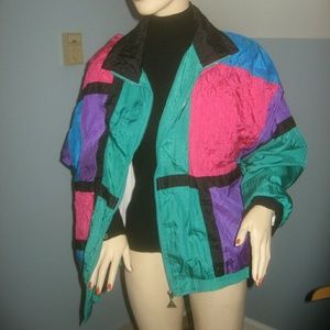Authentic Vintage 1980s Multicolor Windbreak