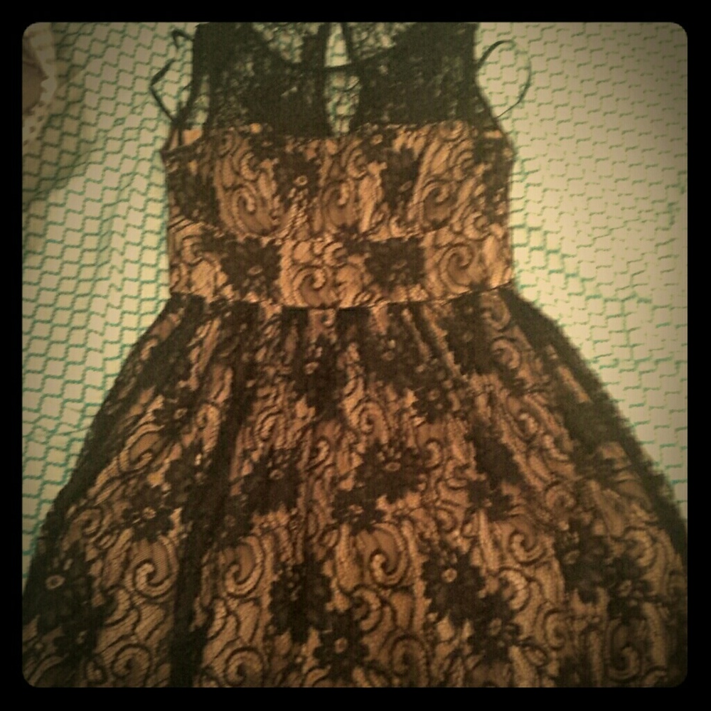 Black lace party dress