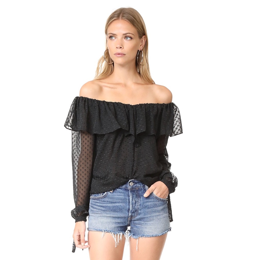 Off-the-shoulder ruffle blouse