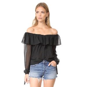 Off-the-shoulder ruffle blouse