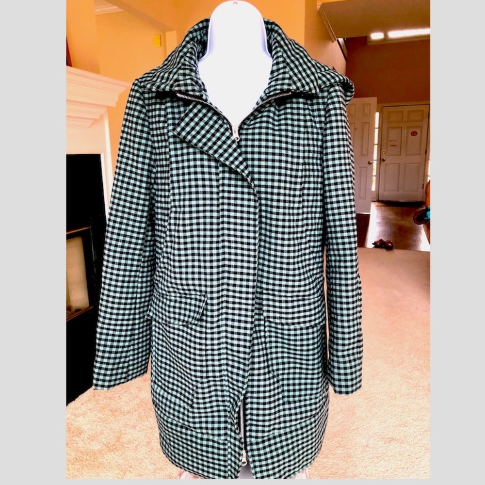 Women Green Cotton Coat Size L