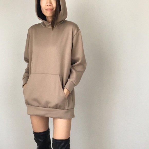 CHICBOMB BOUTIQUE Tops - Top Trend Kylie style nude long sweatshirt hoodie