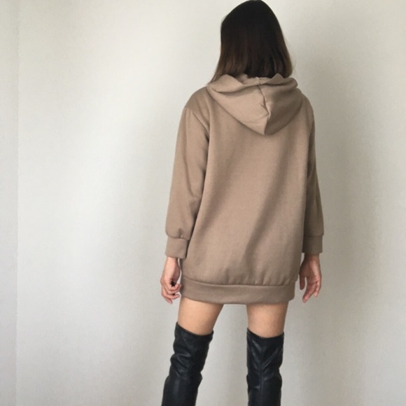 Top Trend Kylie style nude long sweatshirt hoodie - Picture 5 of 5