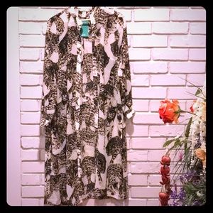 Long sleeve,buttoned down, knee length blouse H&M