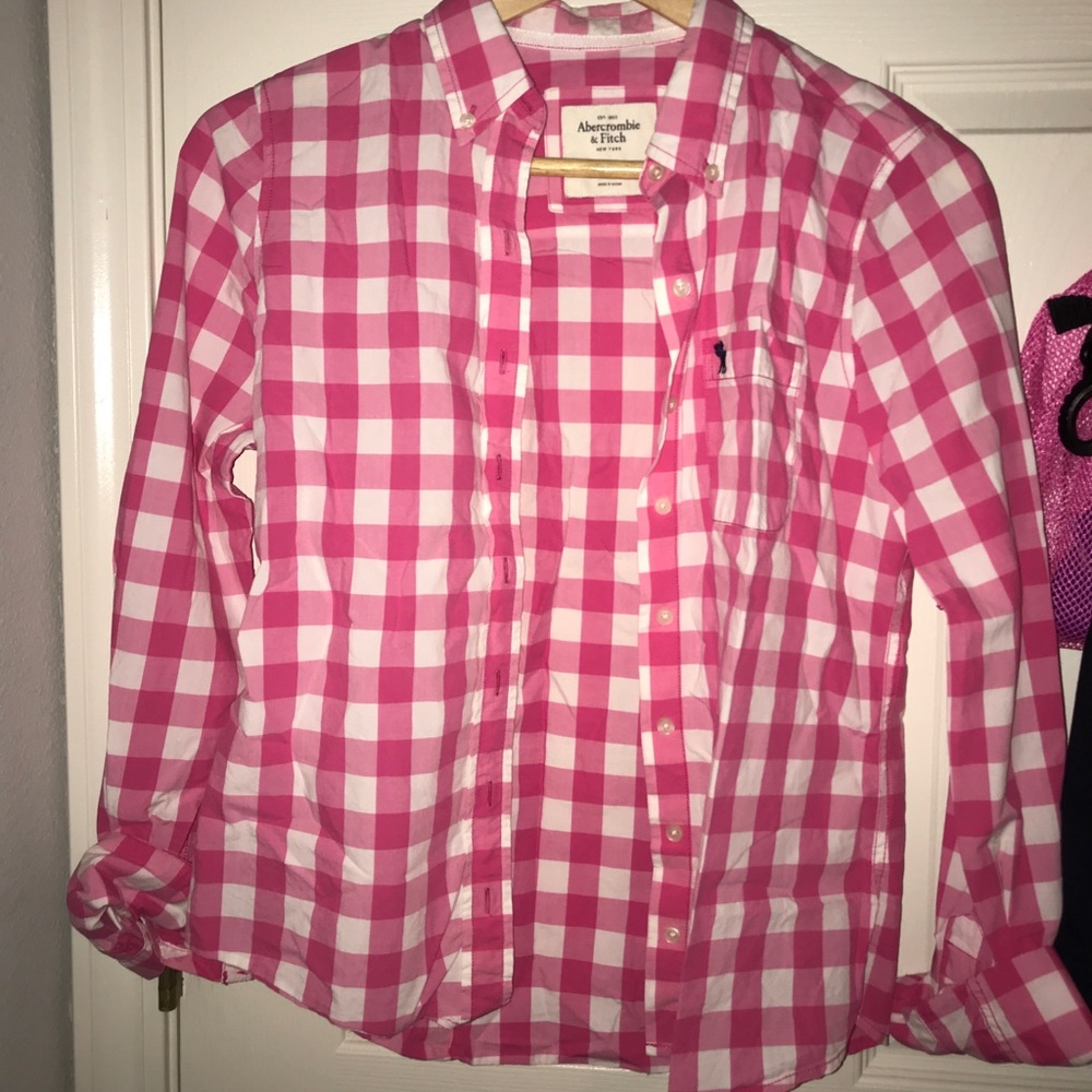 Pink Abercrombie & Fitch flannel