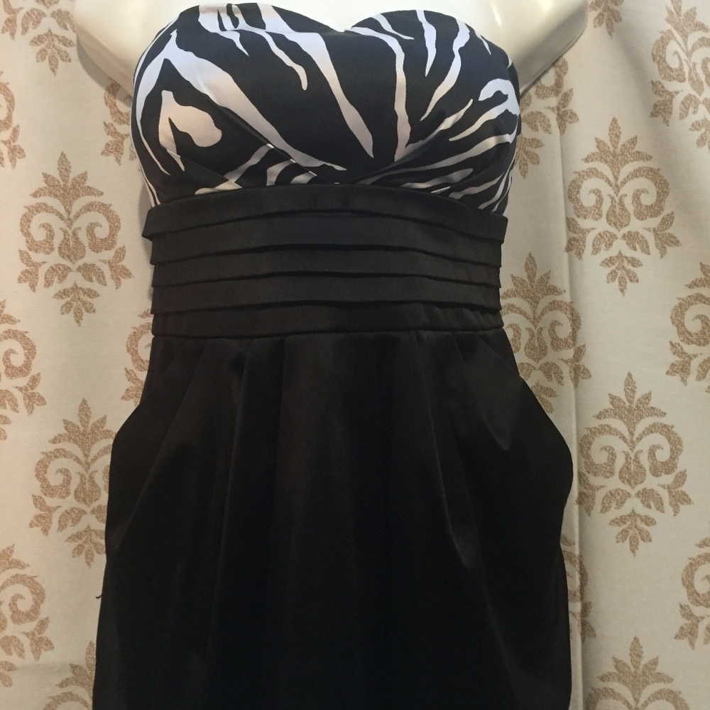 SNAP Animal Print Black & White Casual Party Dress
