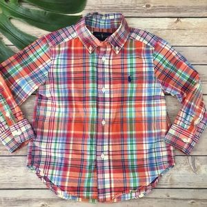 Boys Ralph Lauren Red & blue Plaid Shirt