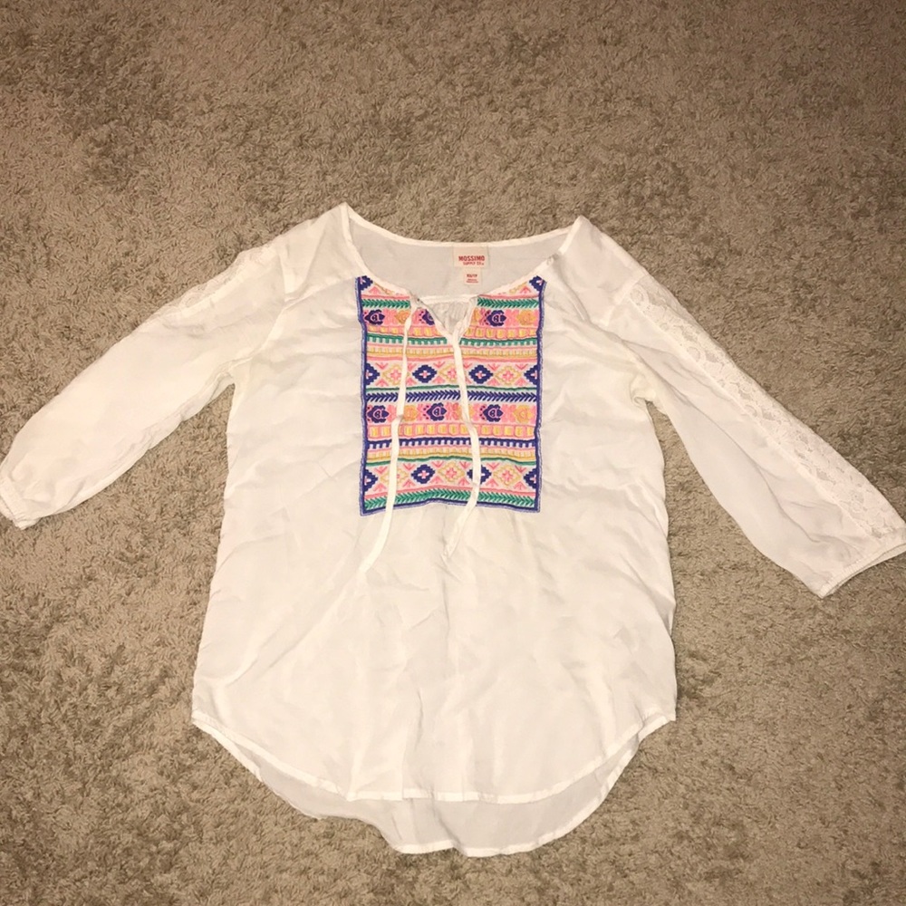 Half sleeve flowy bohemian shirt