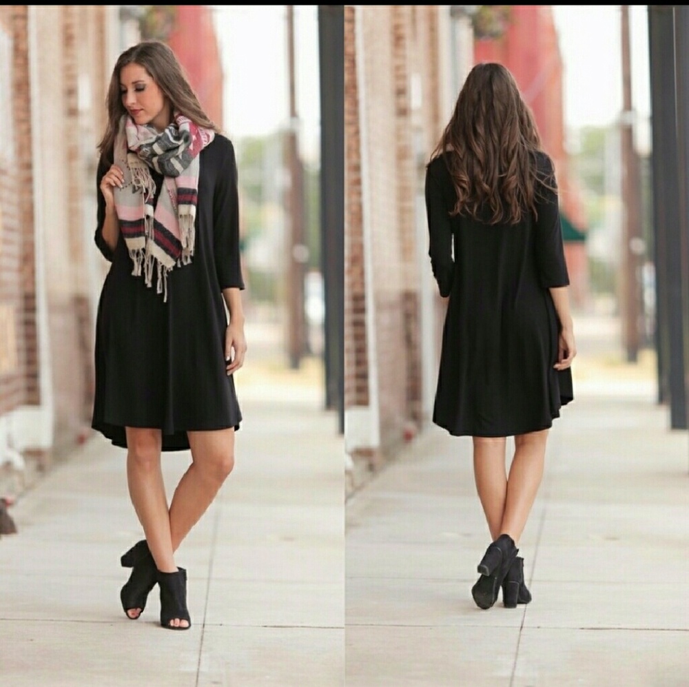 *Perfect Anytime/Anywhere Black Knit Dress ♡ - Picture 3 of 3