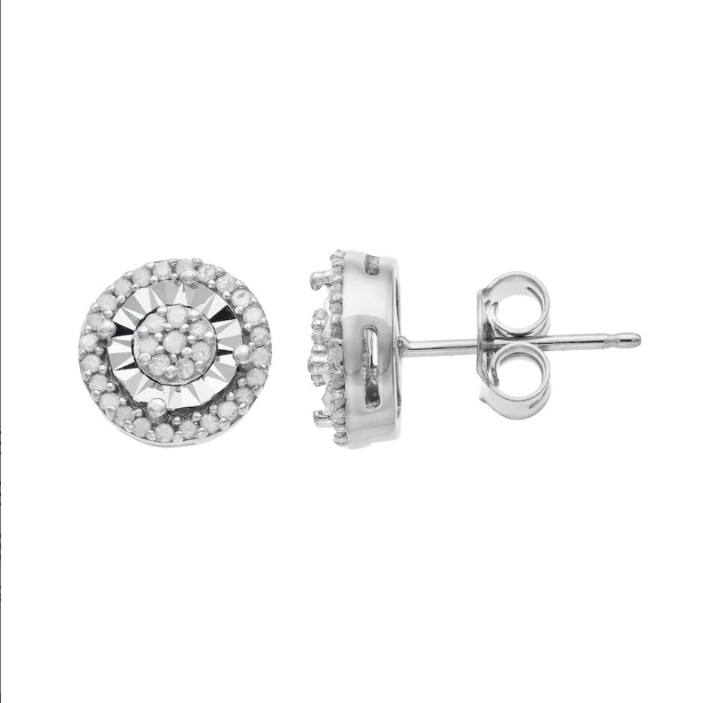 Sterling Silver 1/4 Carat Diamond Studs