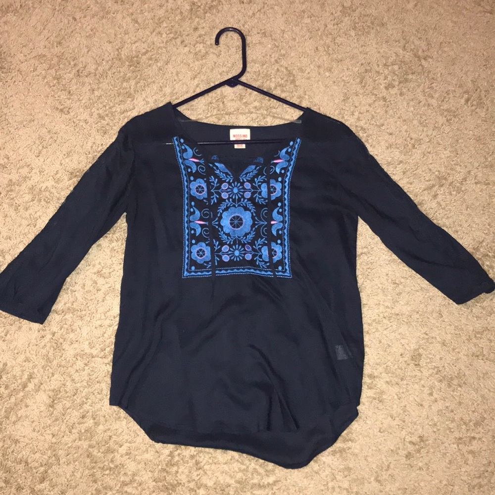 Half sleeve bohemian style shirt