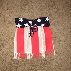 American flag strapless top