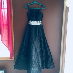 Full Skirted, black Gown with Silver Belt