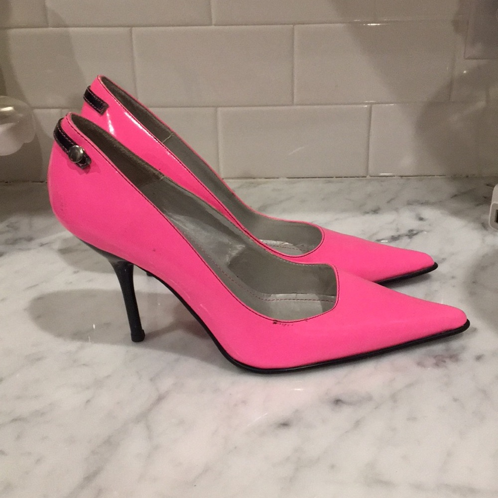Neon pink heels
