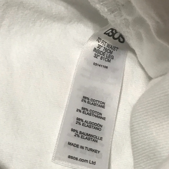 ASOS White Destroyed Knee Jeans Size 30x32 - Picture 8 of 8