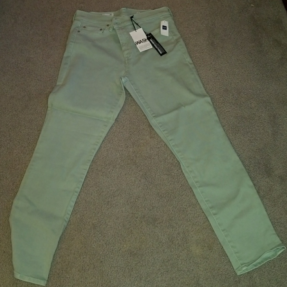 Gap Resolution Slim Straight lt blue/green jeans