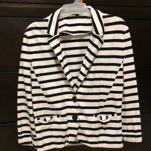 Black and white striped women’s blazer