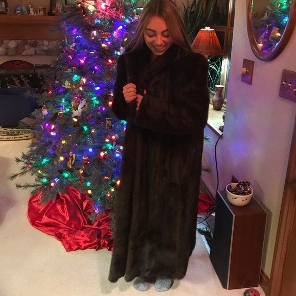 Full length mink coat.