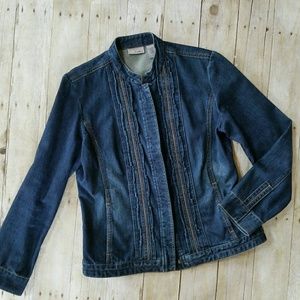 Chico's Platinum denim jacket