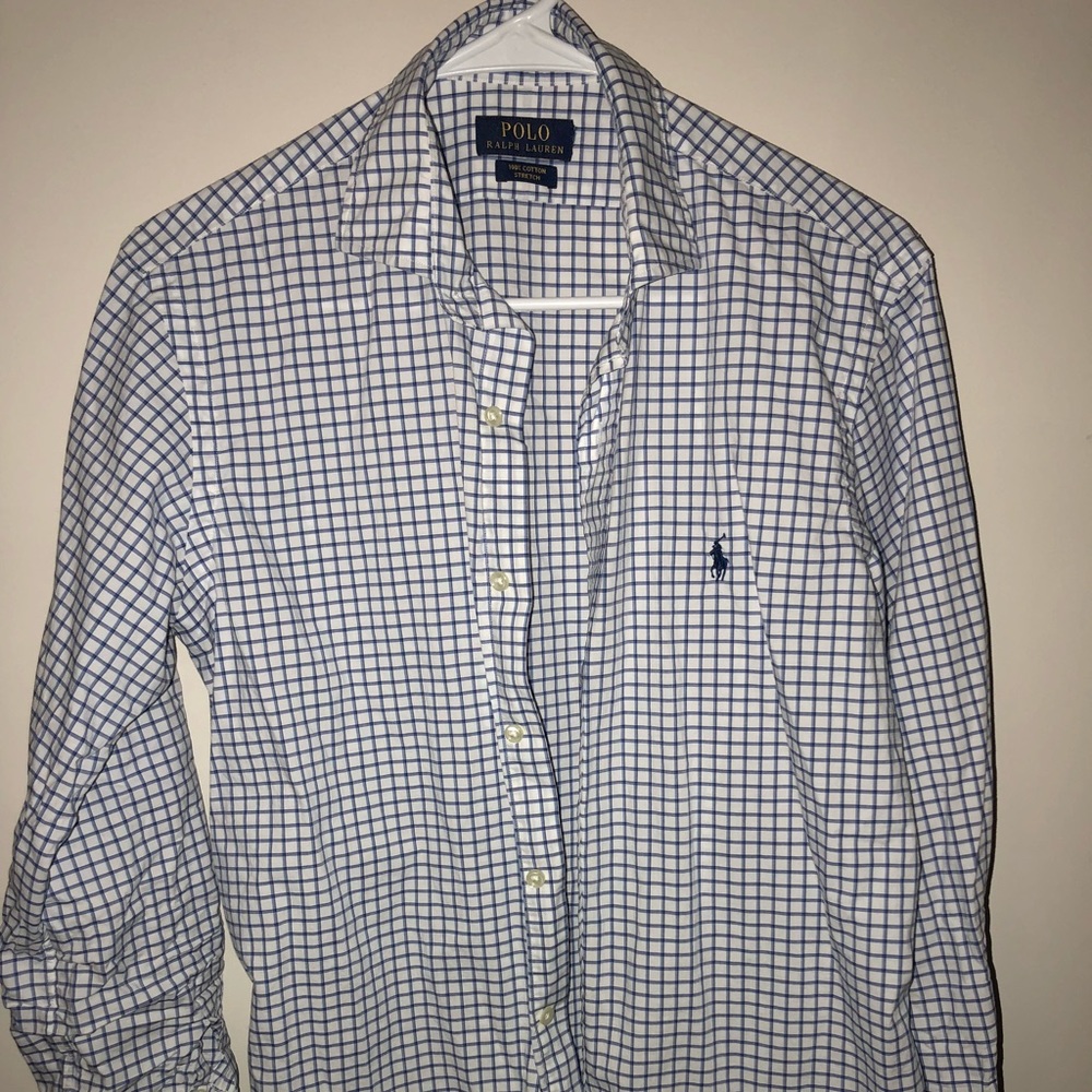 Blue and White Polo Ralph Lauren Dress Shirt