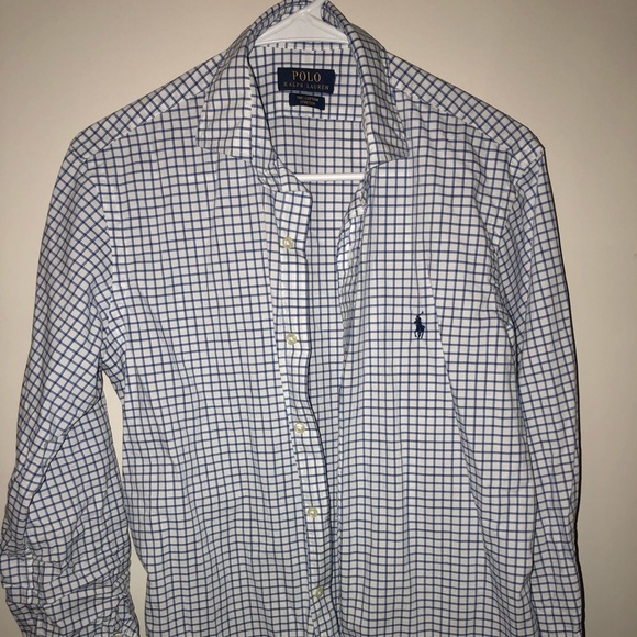 Blue and White Polo Ralph Lauren Dress Shirt - Picture 1 of 3