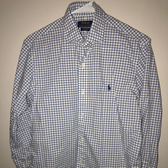 Blue and White Polo Ralph Lauren Dress Shirt - Picture 2 of 3