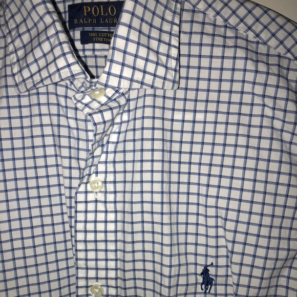 Blue and White Polo Ralph Lauren Dress Shirt - Picture 3 of 3