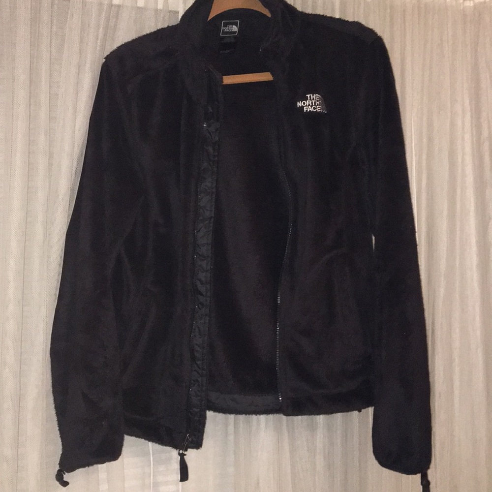 Black North Face fuzzy jacket