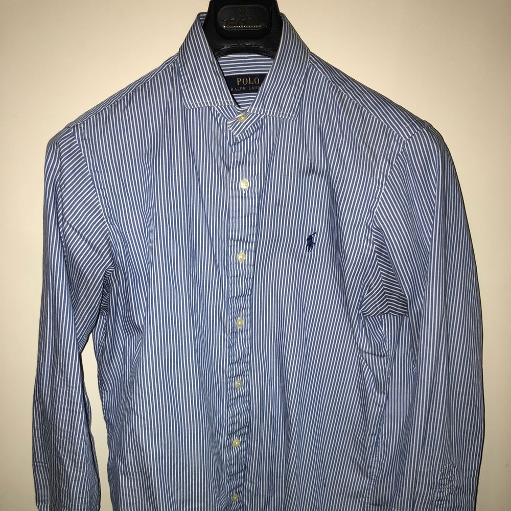 Blue and White Polo Ralph Lauren Dress Shirt